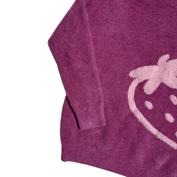 Strawberry Eyelash Mock Neck Long Sleeve Pullover Sweater Womens XS - Picture 2 of 7